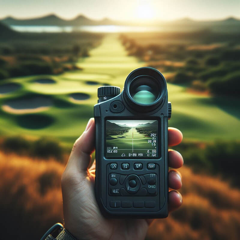 Illustration showcasing different types of rangefinder binoculars