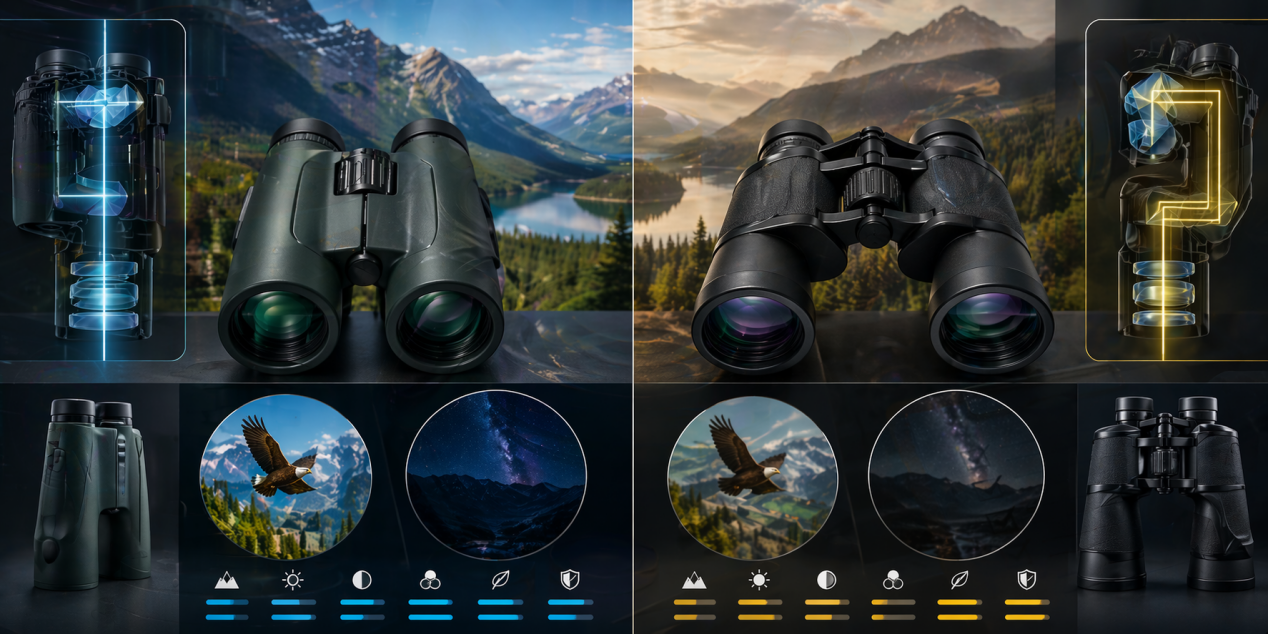 Comprehensive Binocular Comparison of Roof and Porro Prism Performance